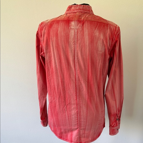 Men's Casual Red Button-Down Shirt - Picture 6 of 14